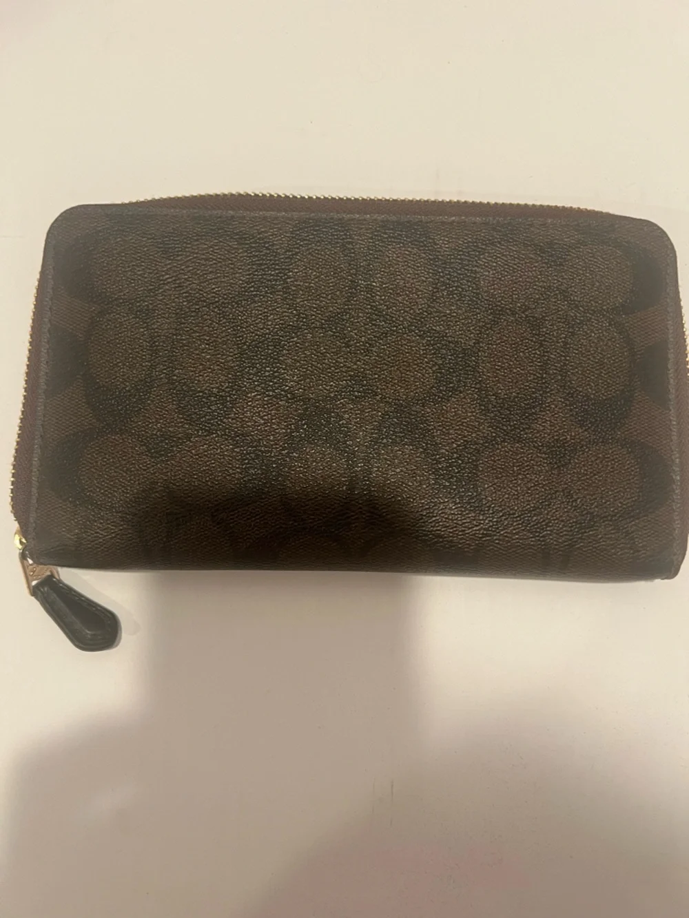 Authentic Coach Slim Zip Around Wallet in Signature Coated Canvas – Brown/Black - Picture 3 of 10